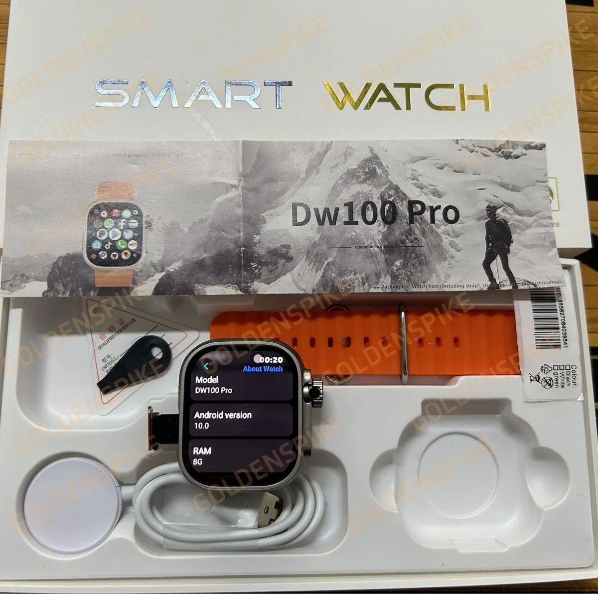 DW100 Pro Smartwatch Fingerprint Unlock control Smart Watch 256GB Storage ROM Free Download App WIFI GPS WIFI 2.29inch Amoled 5