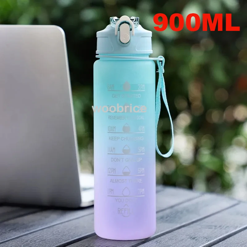 Motivational 2L Portable Sports Water Bottle with Time Marker and Stickers