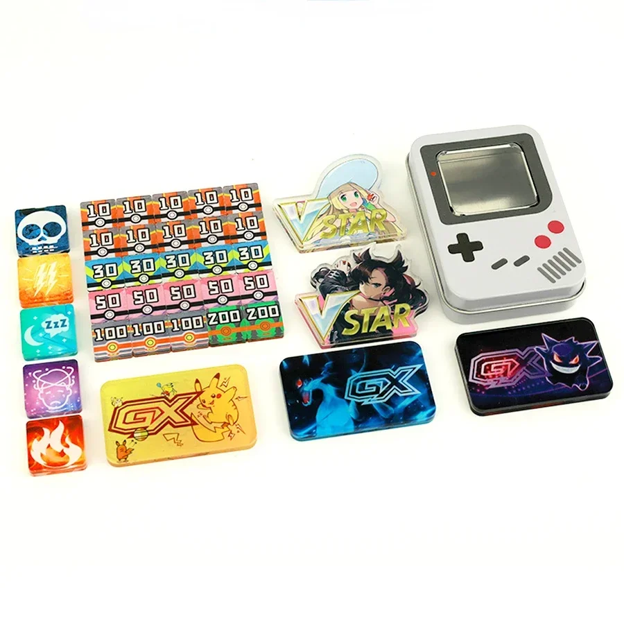 Pok mon ptcg acrylic board game card health damage indicator box dice