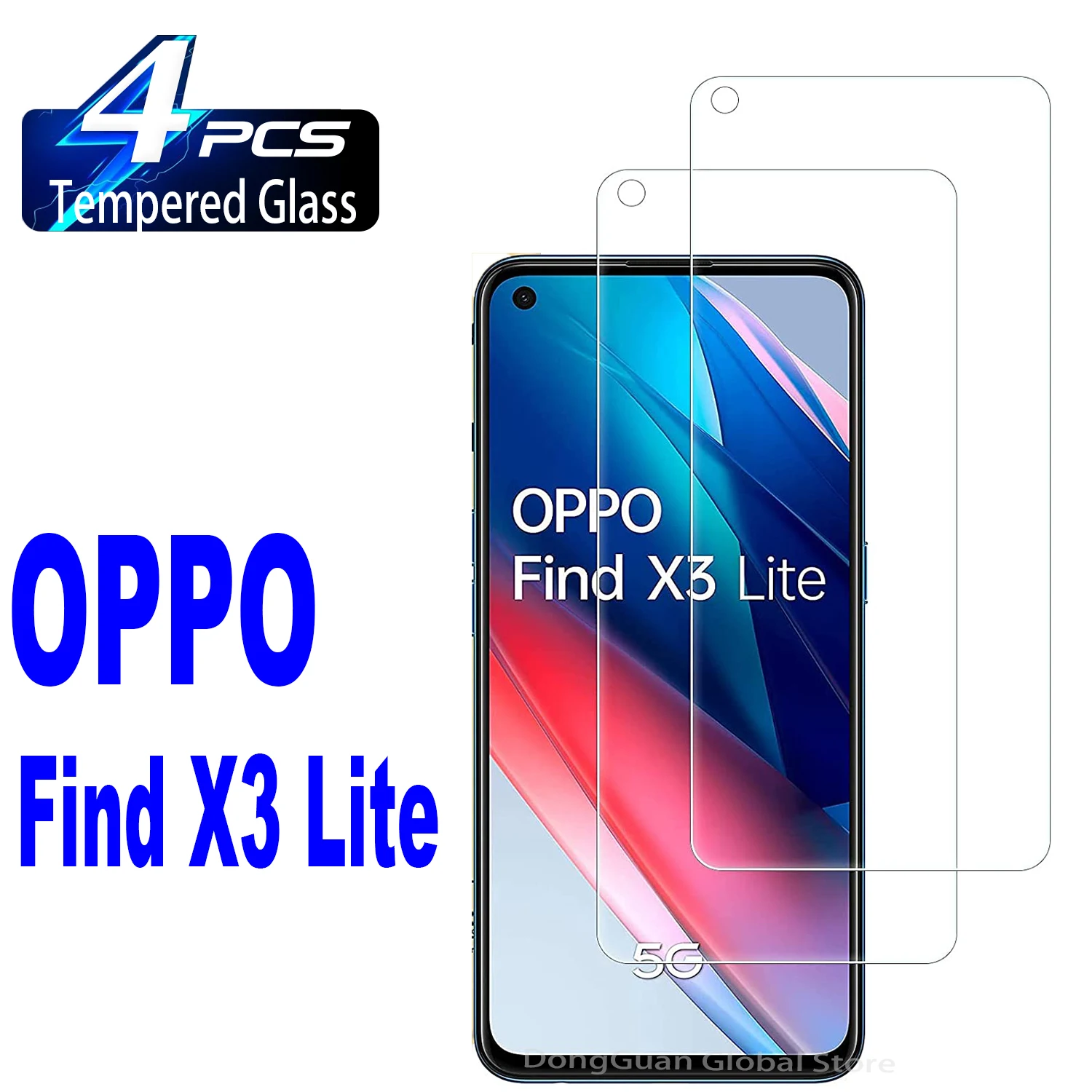 2/4Pcs Tempered Glass For OPPO Find X3 Lite Screen Protector Glass Film