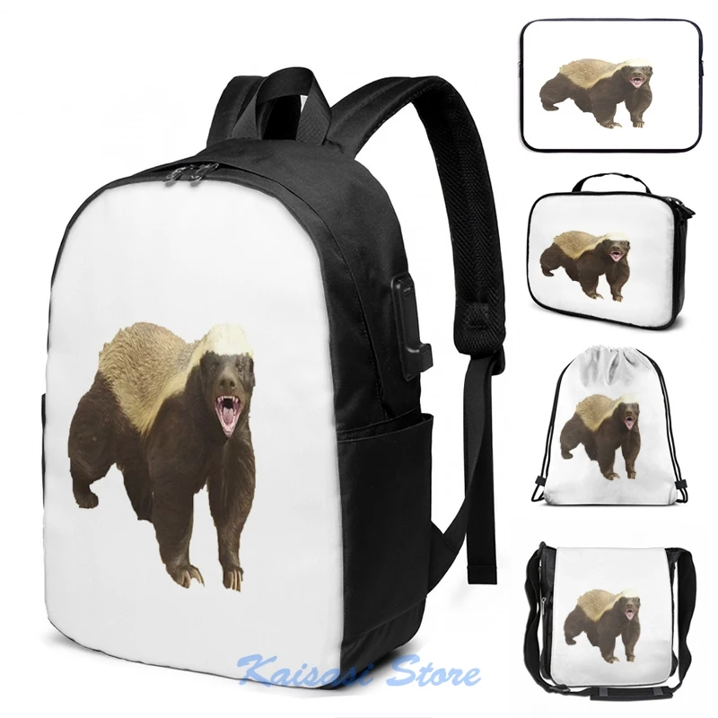 Funny Graphic Print Honey Badger Usb Charge Backpack Men School Bags Women  Bag Travel Laptop Bag - Backpacks - AliExpress