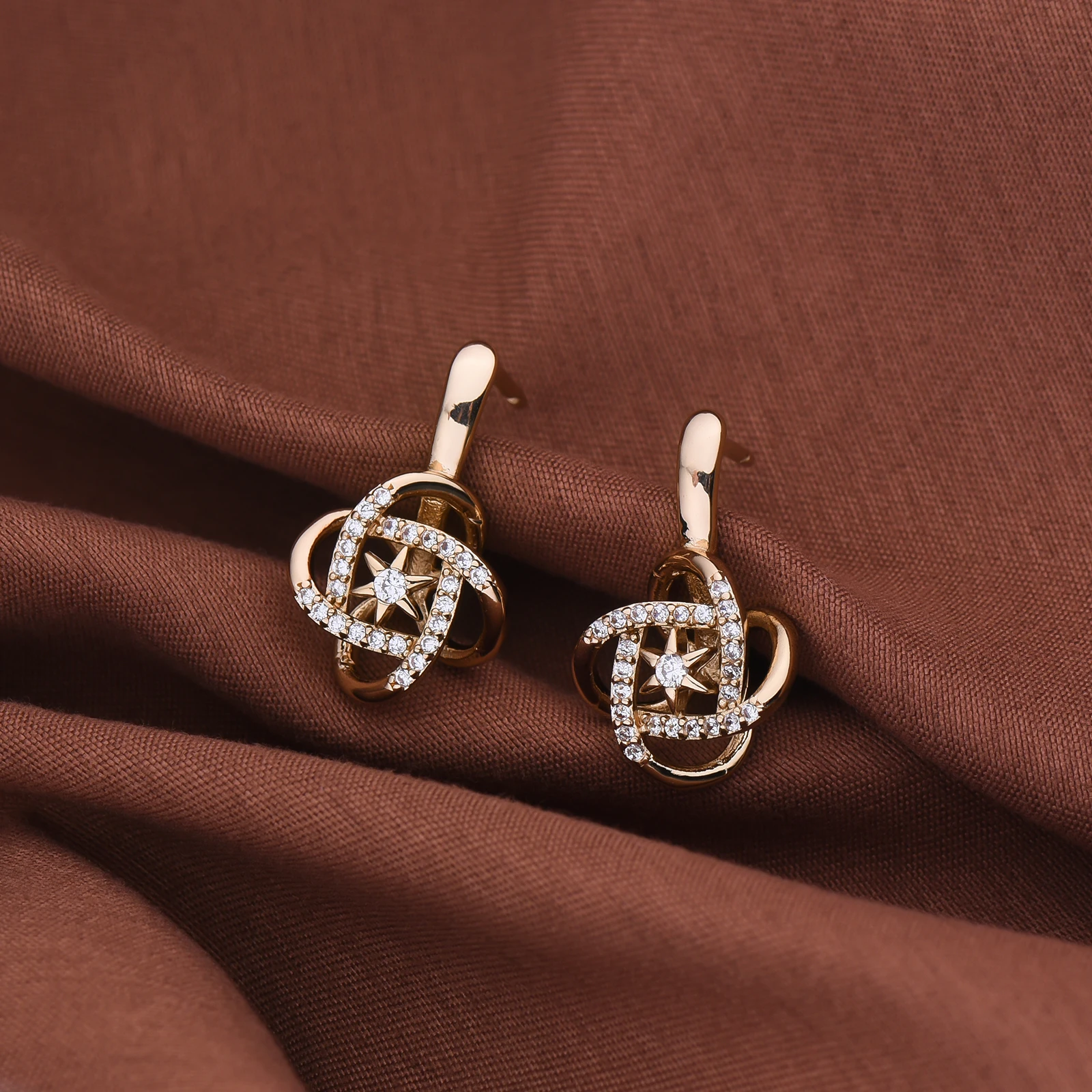 Dckazz Rose Gold Crystal Earrings