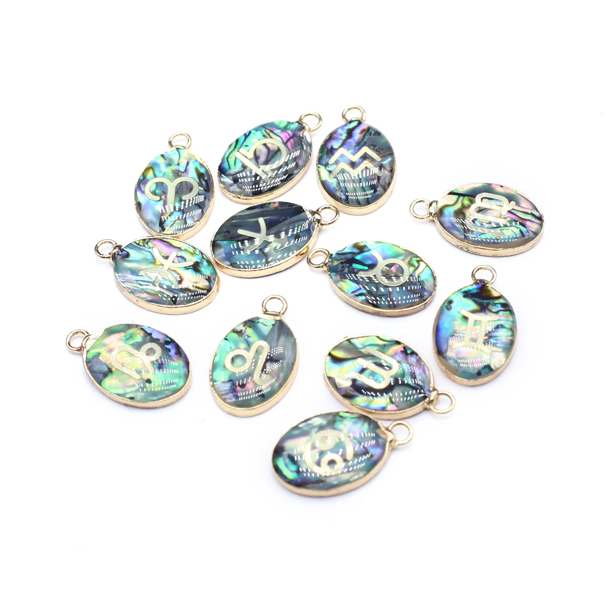 

Gold Coloured Wrap-Around Abalone Shell Pattern Pendant Gorgeous Looks for DIY Jewelry Making Handmade Bracelet Earring Necklace