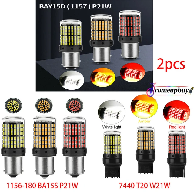 2x 1156 144SMD BAU15S PY21W LED Turn Signal Lights Bulb Canbus