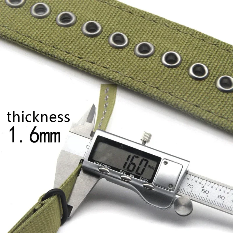 Durable Canvas Nylon Watch Strap with Stainless Steel Buckle