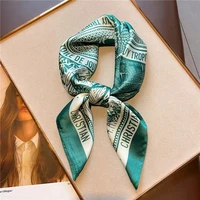 2024 New Women's Silk Satin Hair Scarves Fashion Square Printed Headscarf 70cm Professional Accessories Designer Scarf Headband 3