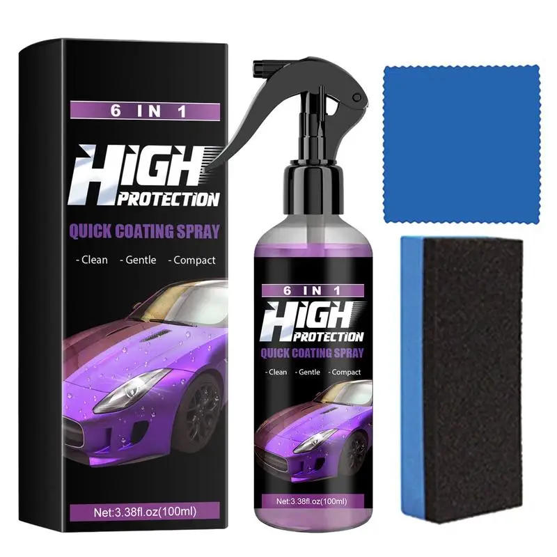 

100ml 6-in-1 Car Ceramic Coating auto paint crystal sealing glaze dust-proof Car Shield Coating Cleaning renovation accessories