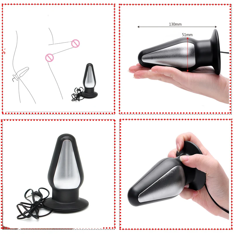 Electro Nipple Clamps Cockring Electro Anal Butt Plug Electric Penis Ring Plug Stimulation Sextoys