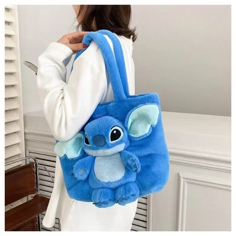 Disney Lilo & Stitch Plush Handbag Kawaii Messenger Bag Girl Tote Bag Anime Stuffed Toys Children Cartoon Plushie Soft Bag Gift 3