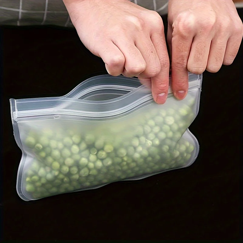 Reusable Silicone Food Storage Bags - Leak-Proof, Fresh-Keeping Stand-Up Bags