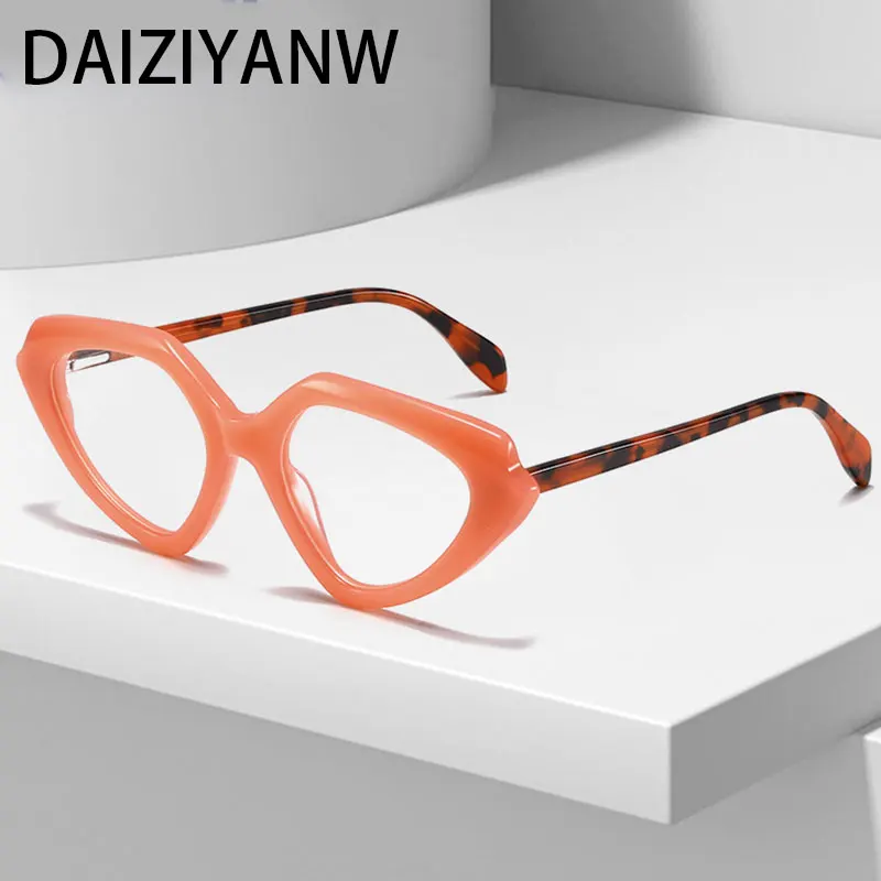 

Vintage High Quality Cat Eye Acetate Eyewear Splicing Color Optical Glasses Frame Men Women Anti Blue Light Glasses