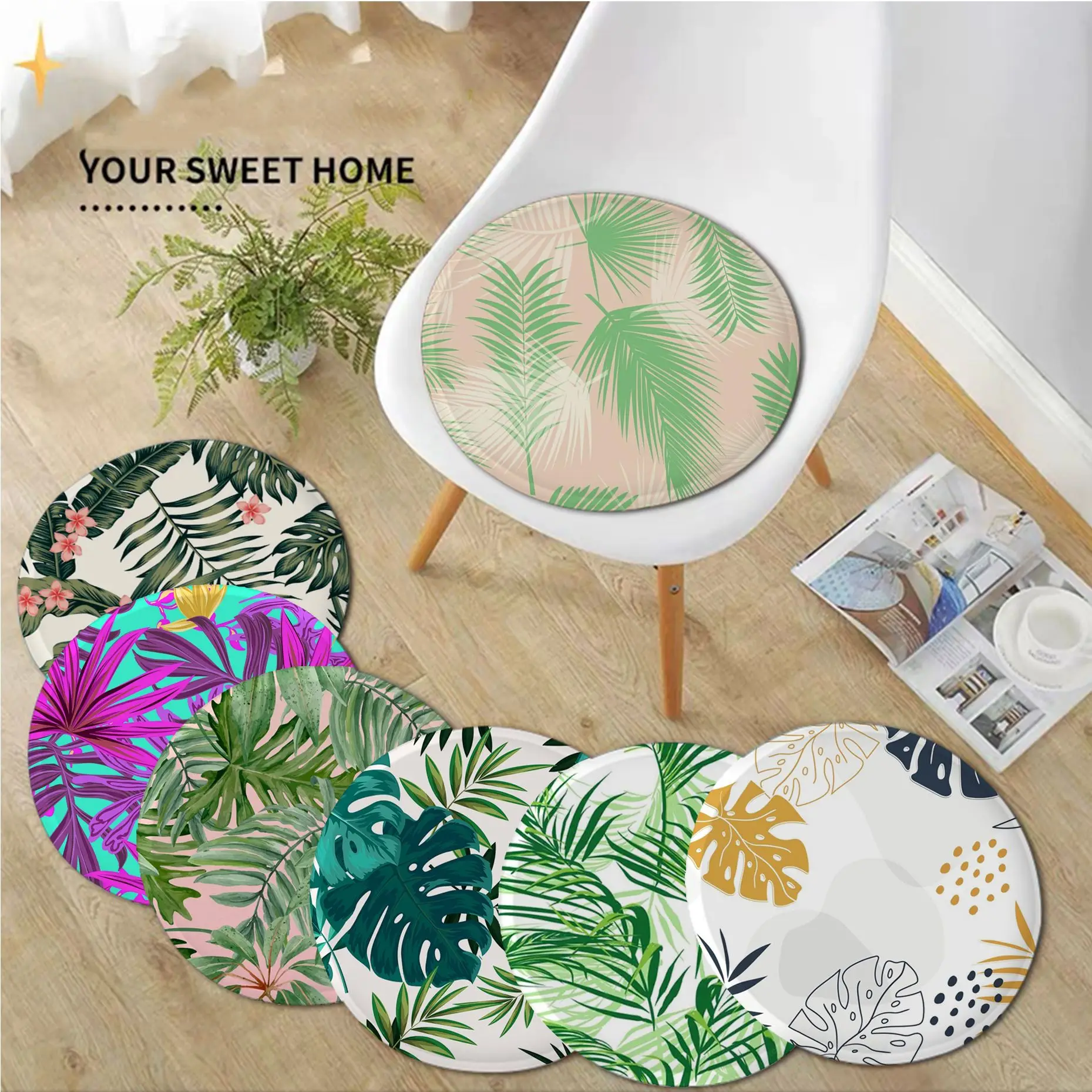 Coussins Ronds Pour Tabourets De Chaise,Lot De 1-2-4 Coussins Ronds