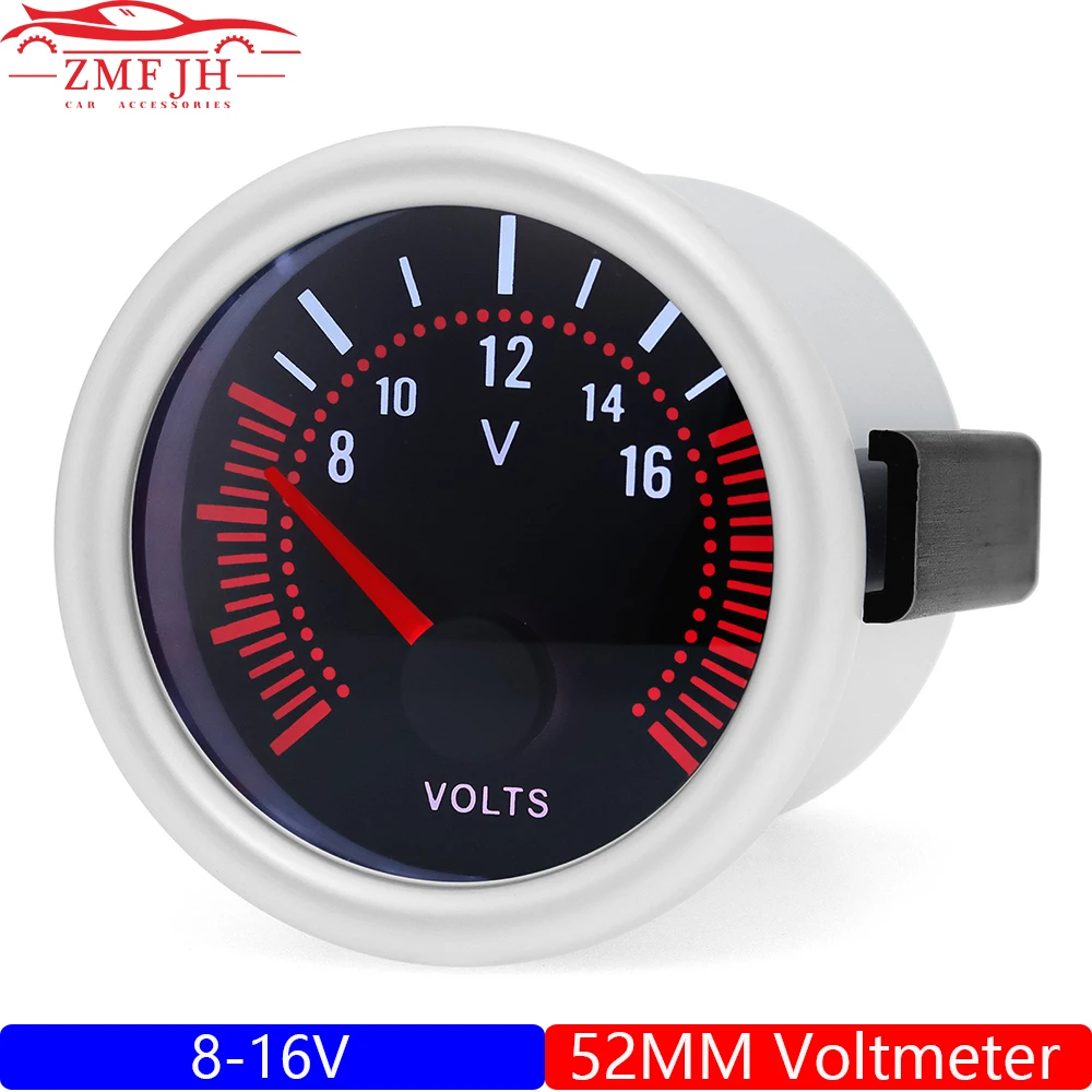 

Вольтметр с дымовой линзой, измеритель напряжения для гонок, универсальный бензиновый автомобиль, 2 дюйма, 52 мм, с подсветкой, 12 В постоянного тока