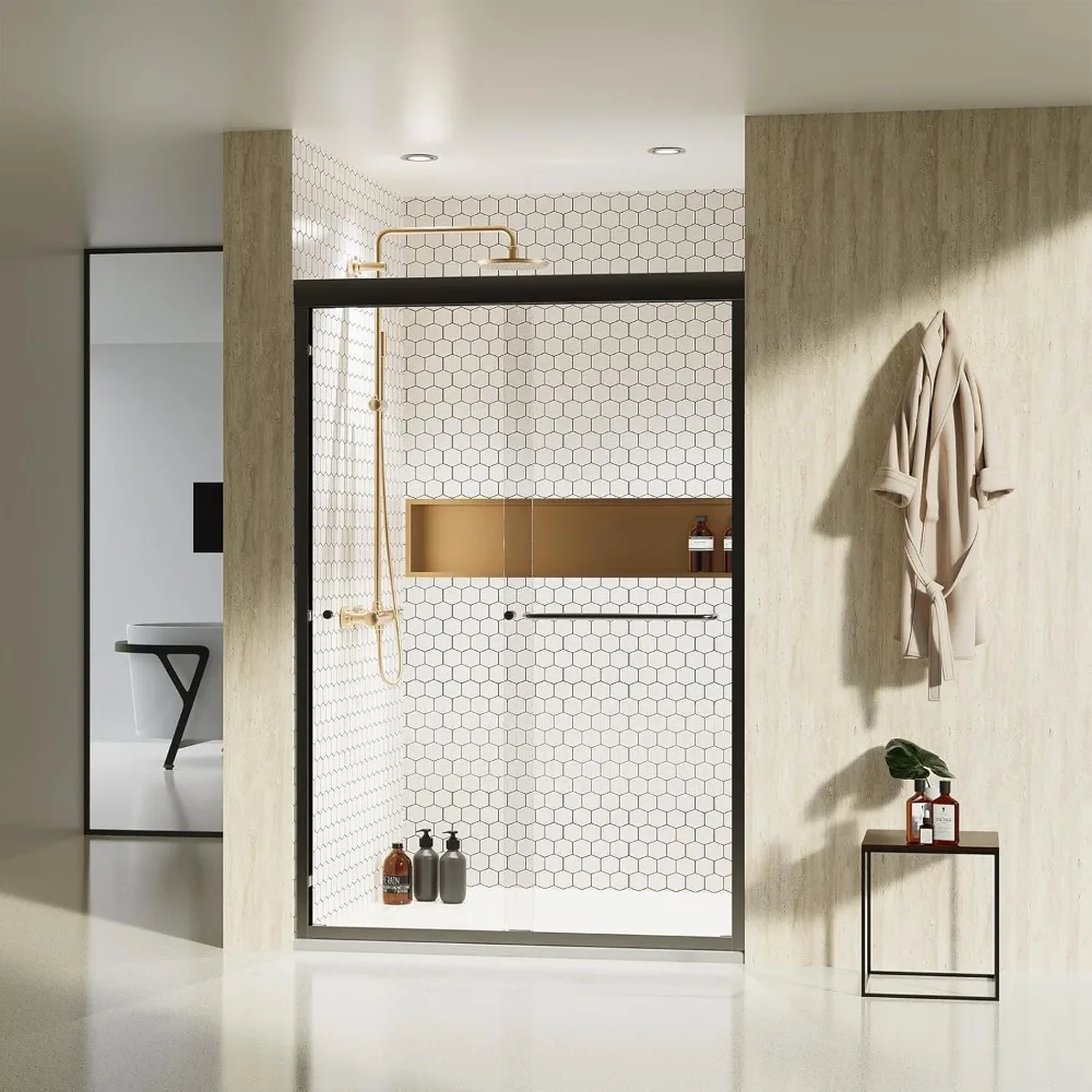 Shower Door, 44-48 "W, Sliding Showers Doors, Adjustable Semi-Frameless Bypass, SGCC Tempered Glass Doors, Bathroom Shower Door 2