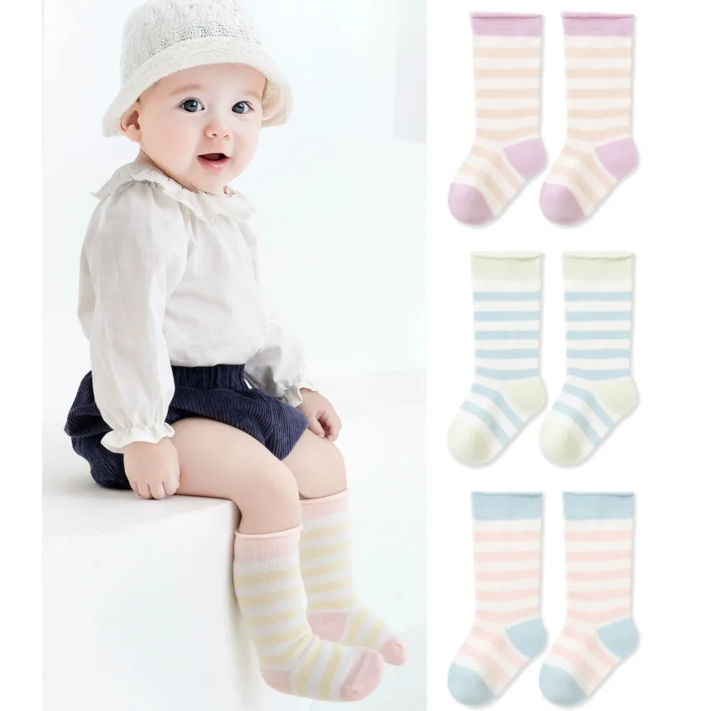 5Pairs  New Boys and Girls Striped Pattern Baby Socks 0-5Years