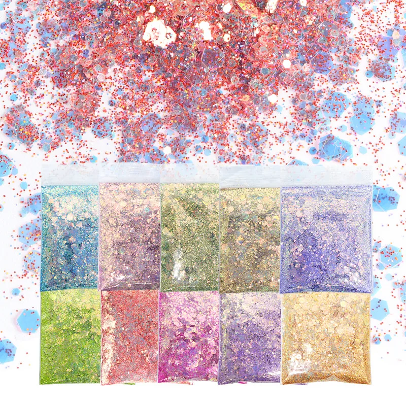 

Chunky Glitter Resin Shaker Supplies Holographic Chunky Glitter Resin Craft Glitter for Slime Nail Art Paint 10g