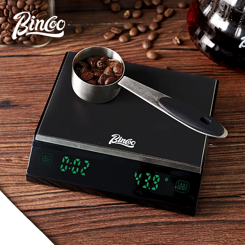타이머 스탠드가 있는 Bincoo 주방 커피 저울, USB C 디지털 주방 무게 그램, 시간 경량 미니 디지털 저울