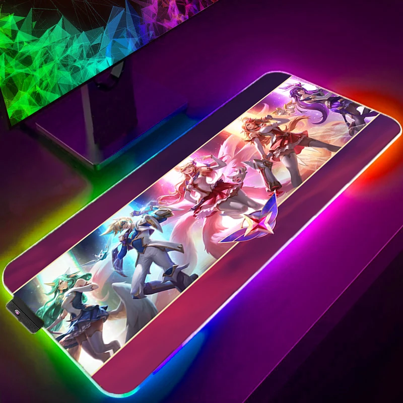 Rgb Led Mouse Pad Miss Fortune League Of Legends Computer Kawaii Carpet