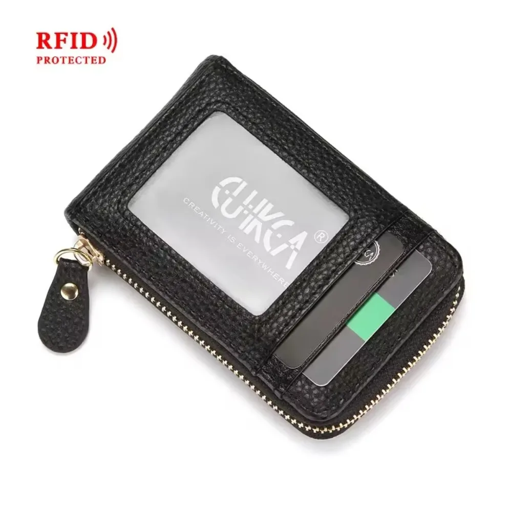 Multifunctional Anti-theft Brush Soft Vertical Organ Card Bag for Men and Women Coin Purse Rfid Wallets Travel Accessories