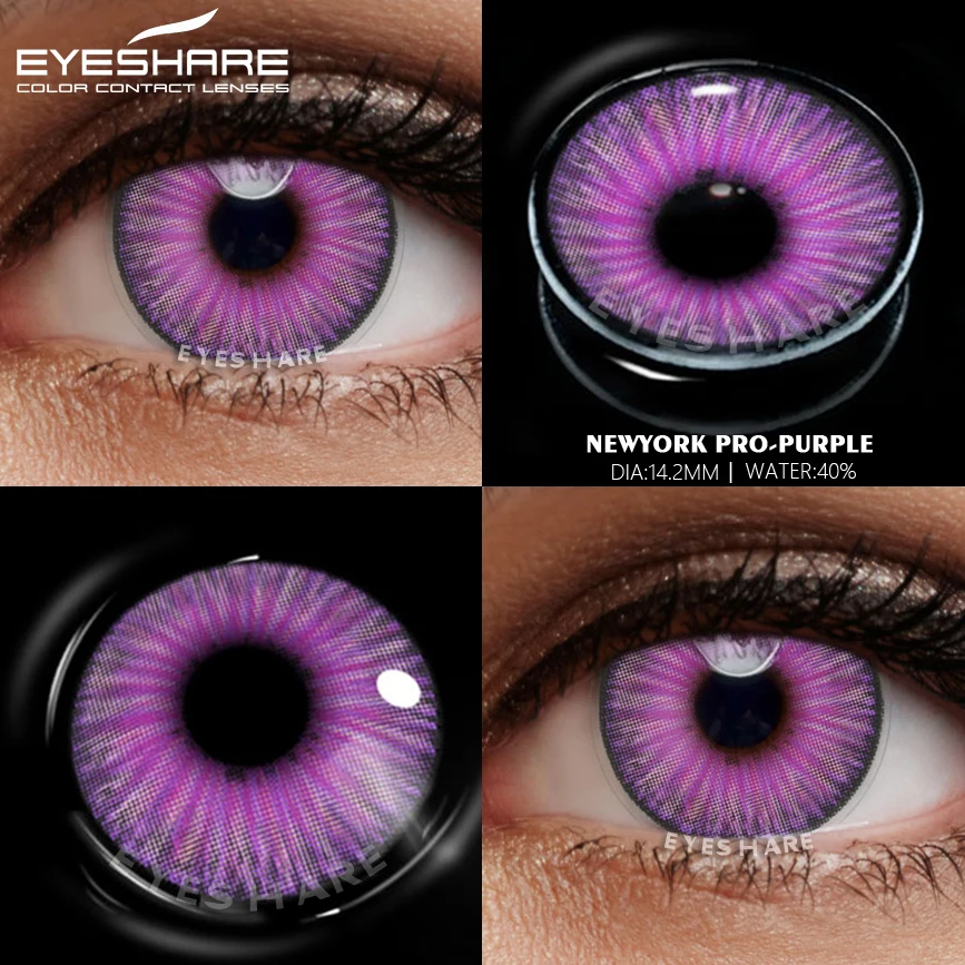 Vibrant Purple Anime Cosplay Contact Lenses - 2pcs for Halloween & Makeup Transformation