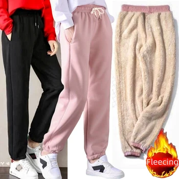 2024 nuove donne abbigliamento caldo inverno addensare pantaloni casual sport in pile legging moda pantaloni spessi 1