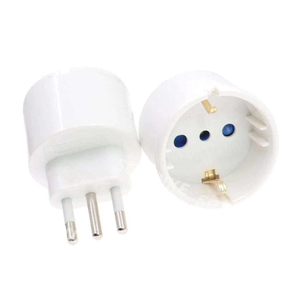 Euro Plug To Italy Standard Power Plug Adapter Socket 10A 16A Travel Converter AC 110~250V