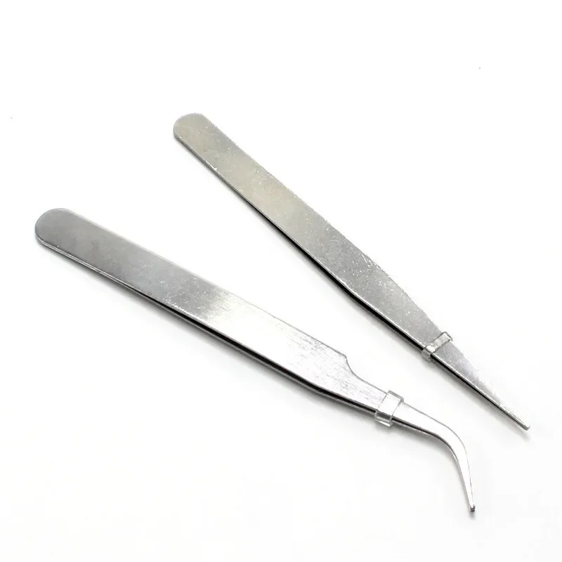 Stainless Steel Tweezers Repair Tools Electronics Industry Straight Elbow Clamp Precision Hair Removal Tweezers 1/5pc Precision Tweezers Tweezer Tool