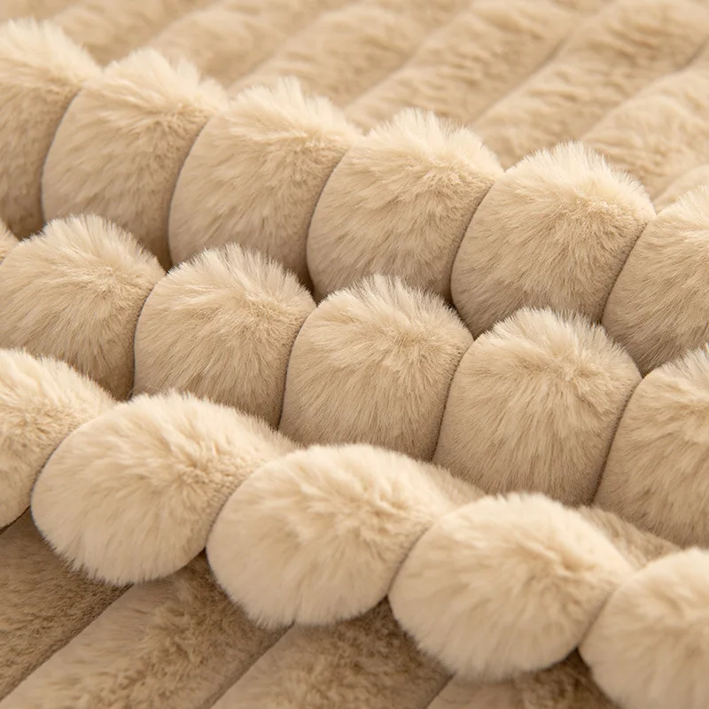 Luxury Winter Warm Rabbit Plush Sofa Towel Soft Short Plush Sofa Cover 3 Seater Couch Cover Furniture Protector
