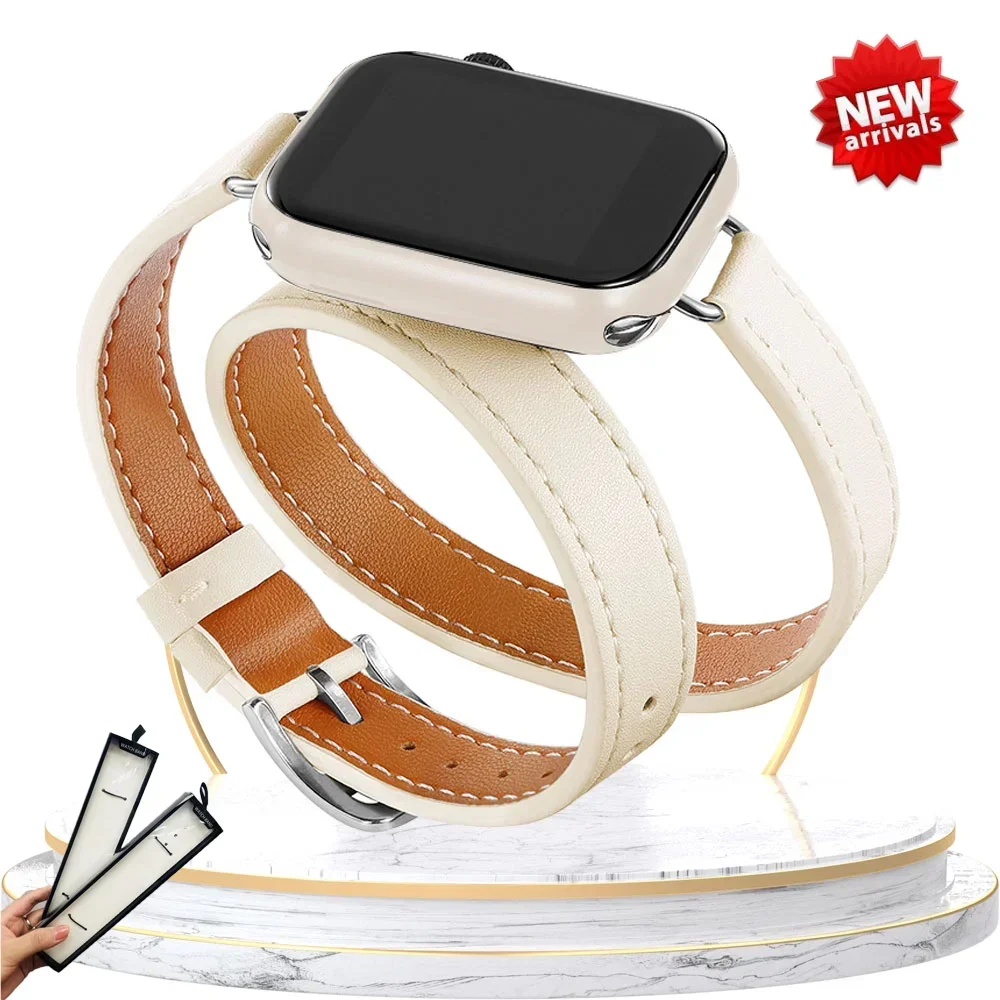 Double Tour Leather Strap Fashion Band