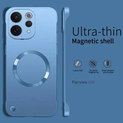 Luxury Glossy Metallic Paint Ultra - Thin Magnetic Shockproof Case for Vivo X200 Pro (Blue)