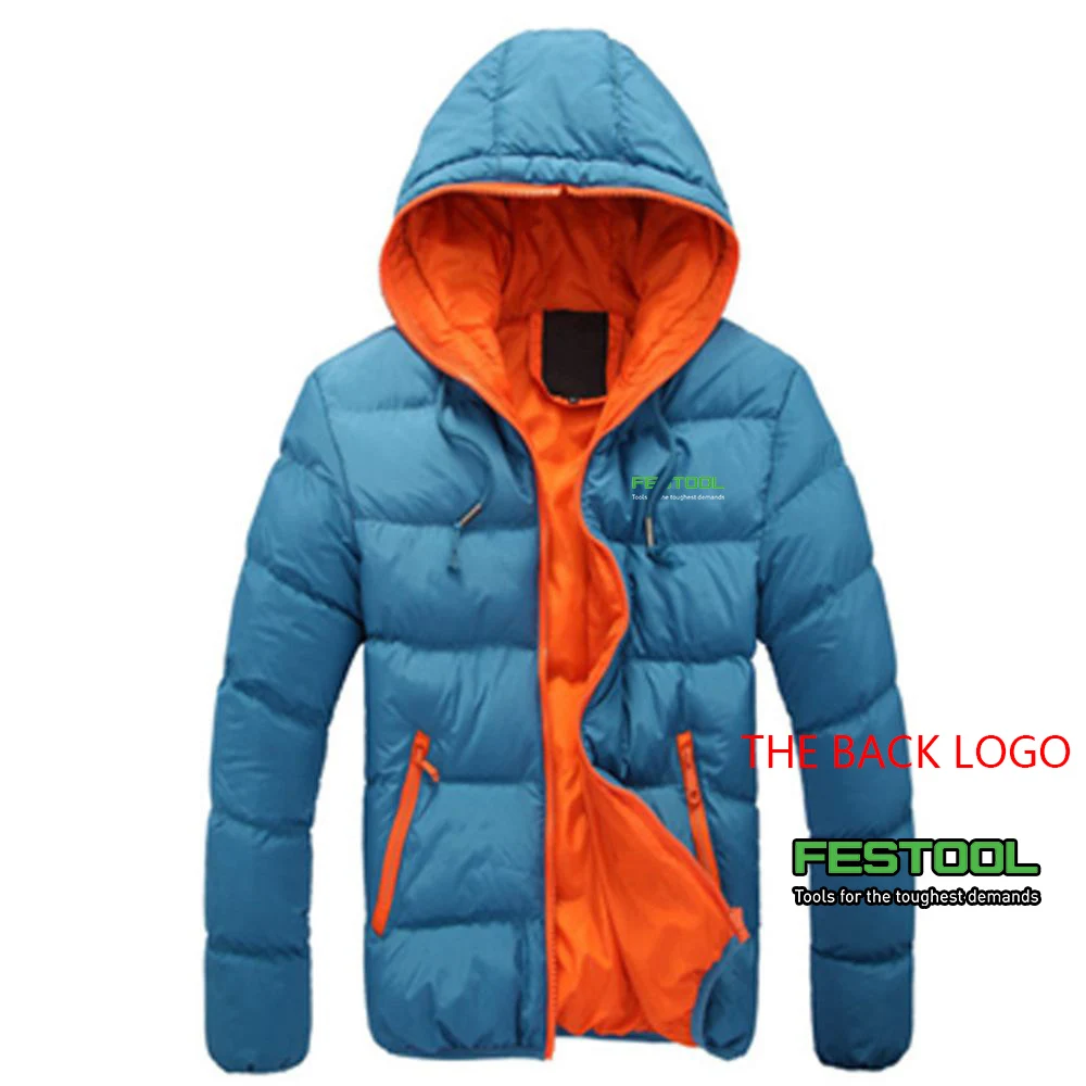 Festool Men Autumn and Winter Hot Sale Six-color Cotton Suit Jacket Casual Hooded Long Sleeve Solid Color Fashion Printing Coat