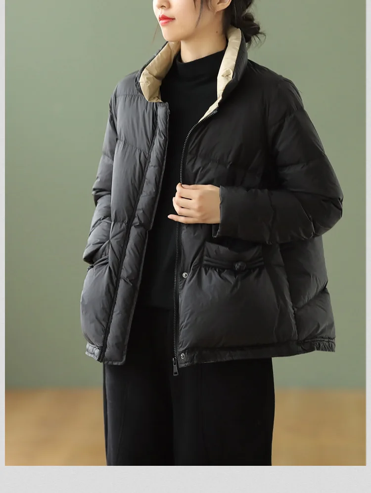 2022 Autumn Winter Down Jacket Women Warm Thicken White Duck Down Coat