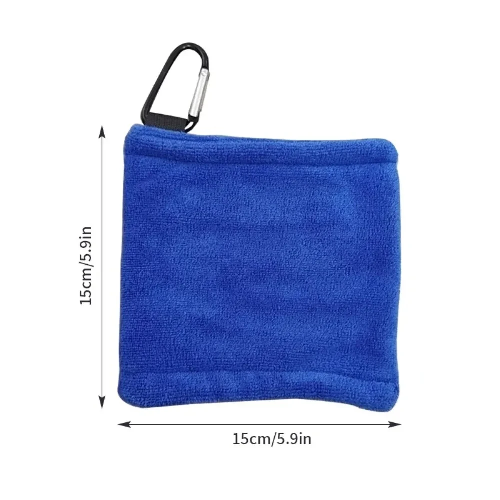 14*14cm Golf Towel High Water Absorption Cleaning Towels With Carabiner Hook