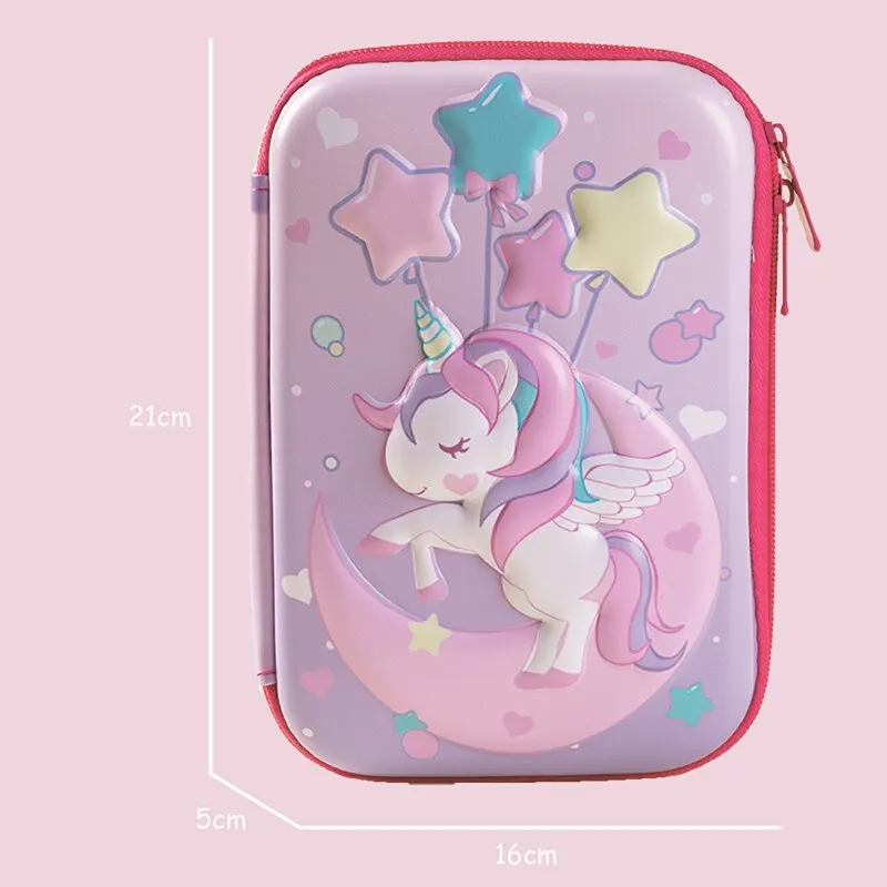 3D EVA Cute Pencil Case pencil cases stationery box Cartoon Stationery Girls Color Pencil Box Student Pen Case School Supplies Gifts Ipad