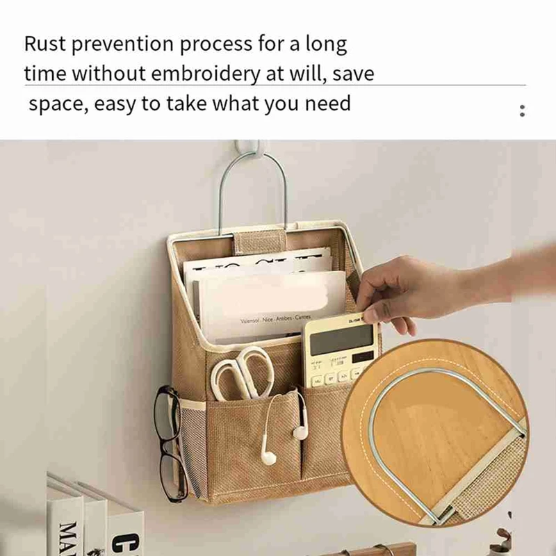 A01F-Hanging Storage Bag On Dormitory Wall Wall Door Wardrobe Desktop Fabric Bag CD Magazine Organization Basket