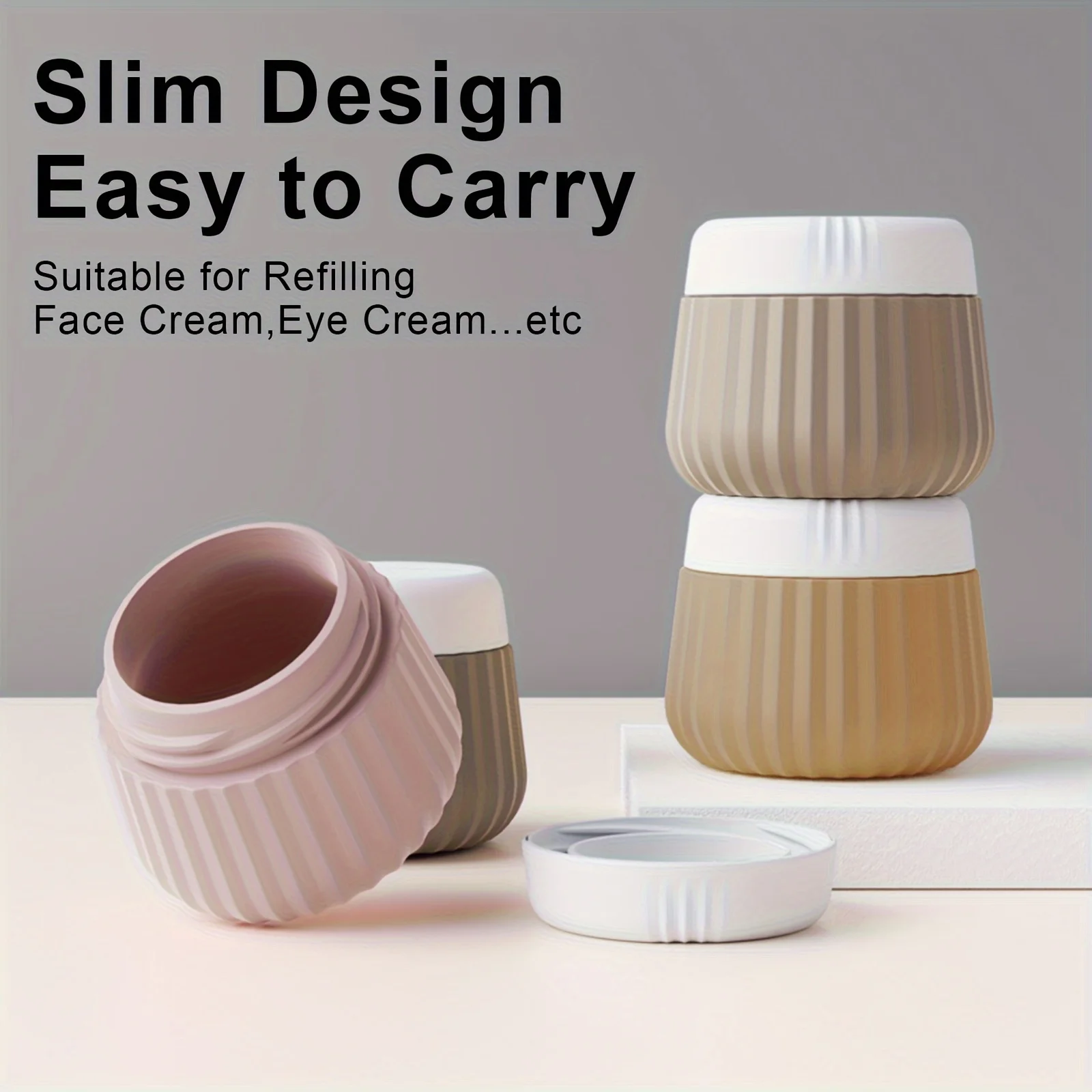 Compact Leak-Proof Silicone Travel Jars with Clear Bags - Ideal for Makeup and Creams (4-Pack)