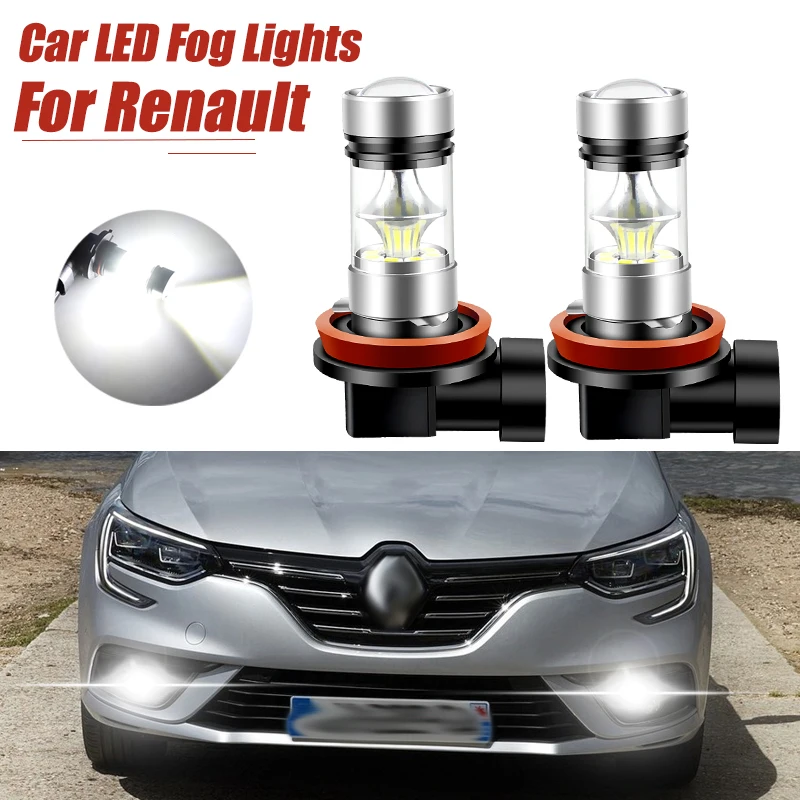 2 шт. для Renault Megane 2 3 4 2003-2018 для Renault Megane CC 2010-2017 фонарь H8 H11 противотуманная лампа автомобильная лампа DRL 6000K 12 в лм