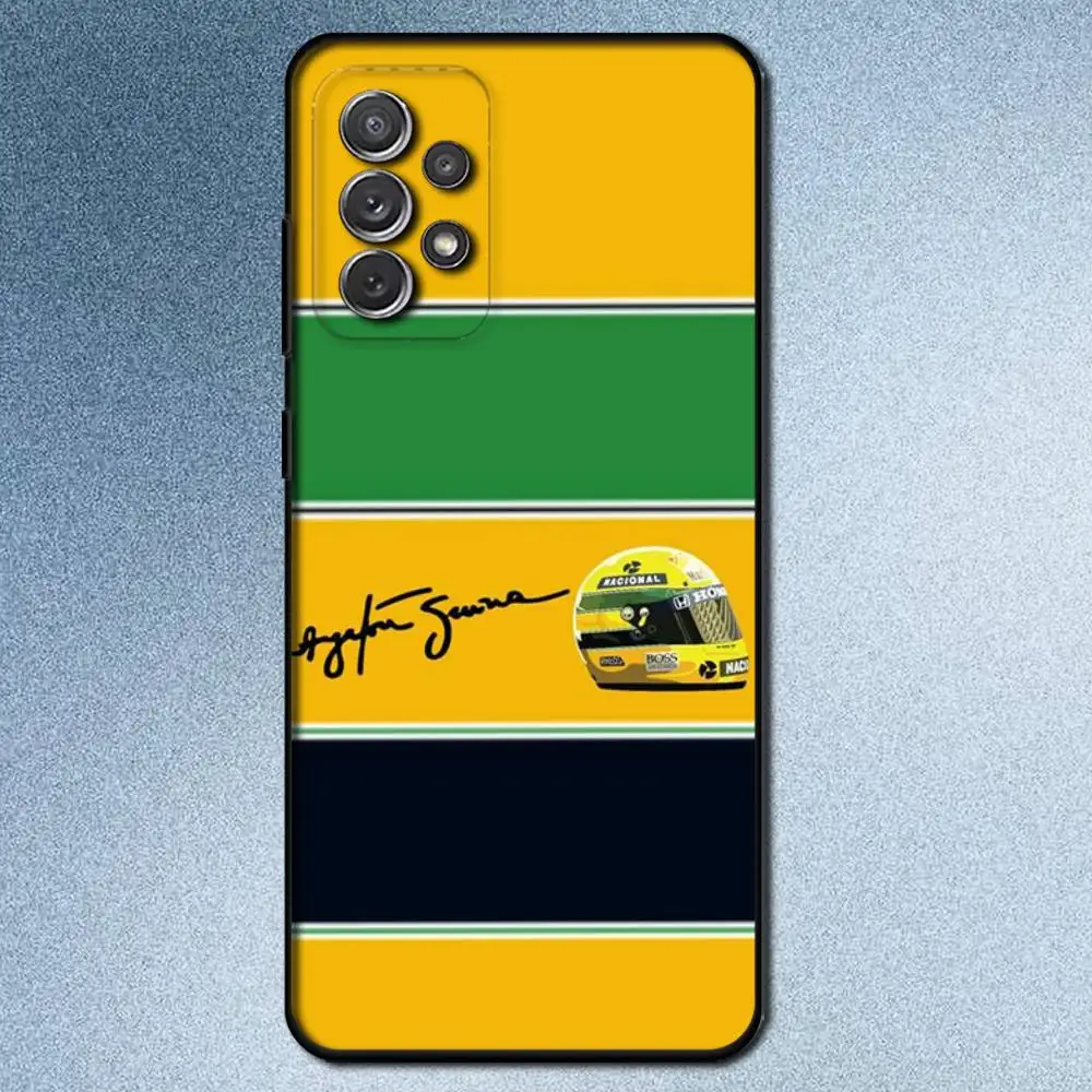 Ayrton Senna Racing Driver-Themed Black Phone Case