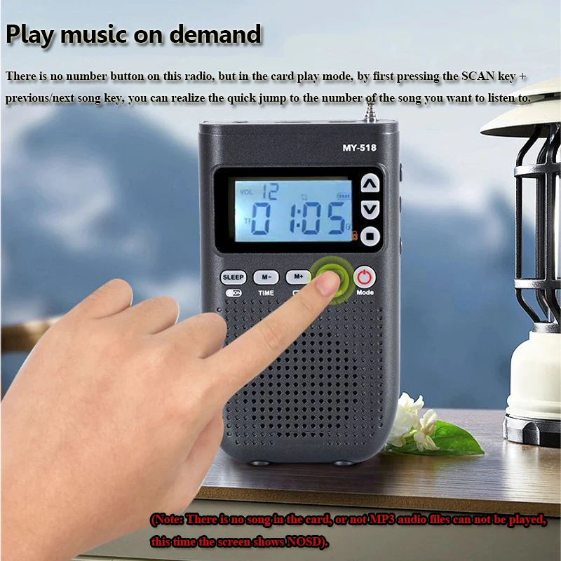 Mini Pocket FM AM Radio Bluetooth Earphones Compatible Radios Clock Display Sleep Timer Digital Radio TF MP3 Player Walkman
