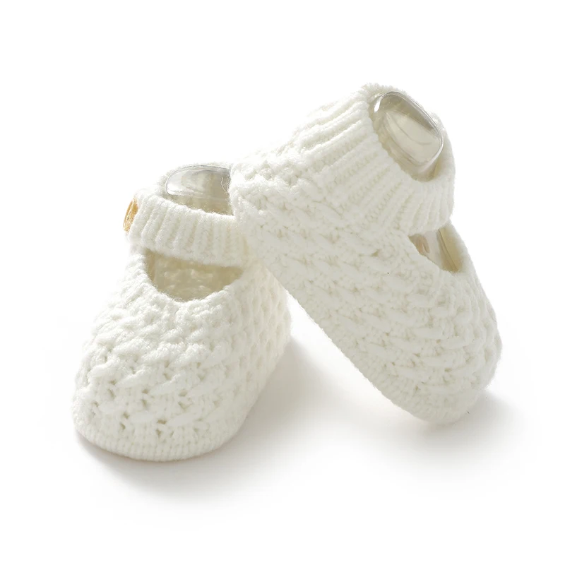 Spring Baby Prewalker 0-18m Infant Girl Solid Color Indoor Floor First Walker Shoes Fall Winter Knit Newborn Footwear Soft Soled 3