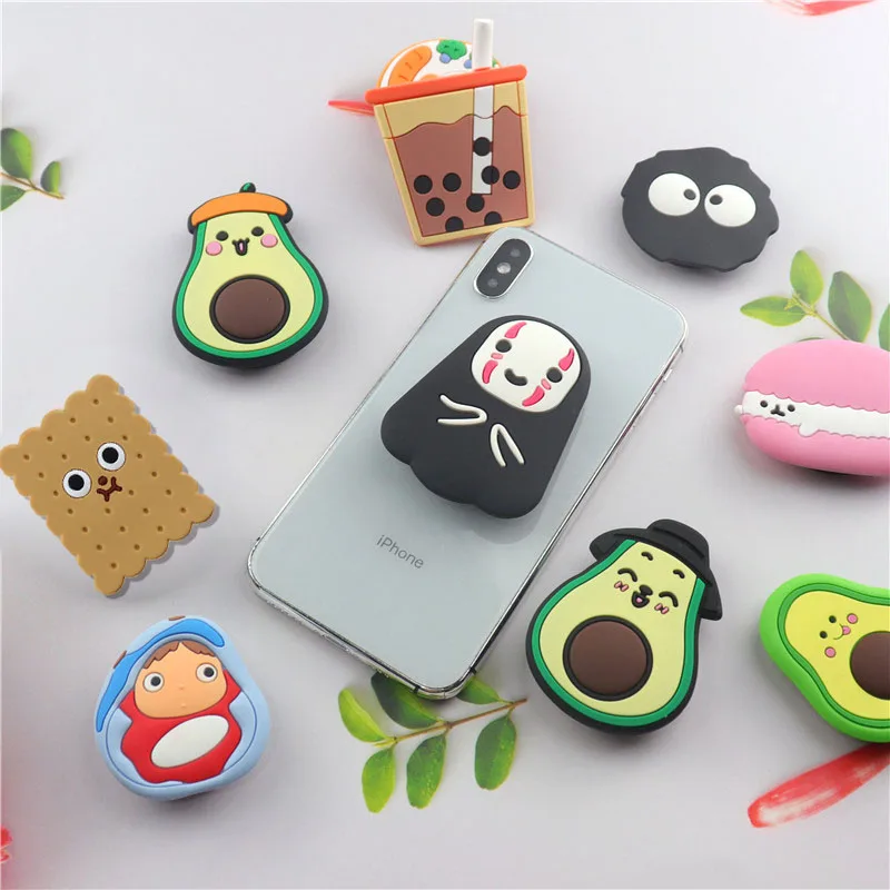 Universal Cartoon Cute Avocado Stand Phone Holder Mobile Phone Stand Socket Mobile Phone Accessories Expanding Stand Phone Girp