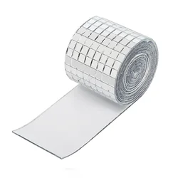 Real Glass Mirror Mosaic Tiles - Self-Adhesive Mini Squares for DIY Crafts and Decoration (Silver)