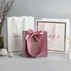 Custom Shopping Bag with Ribbon Printed Logo Paper Manufactory Spot UV Square Size Luxury Black Offset Printing Coated Paper 6