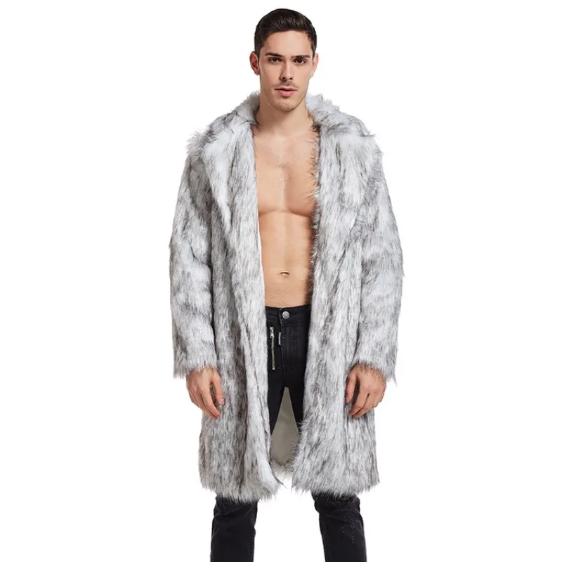 

S-4XL Men's Faux Fur Long Coat for Autumn Winter Warmth Cool Coat Popular Faux Fur Clothing