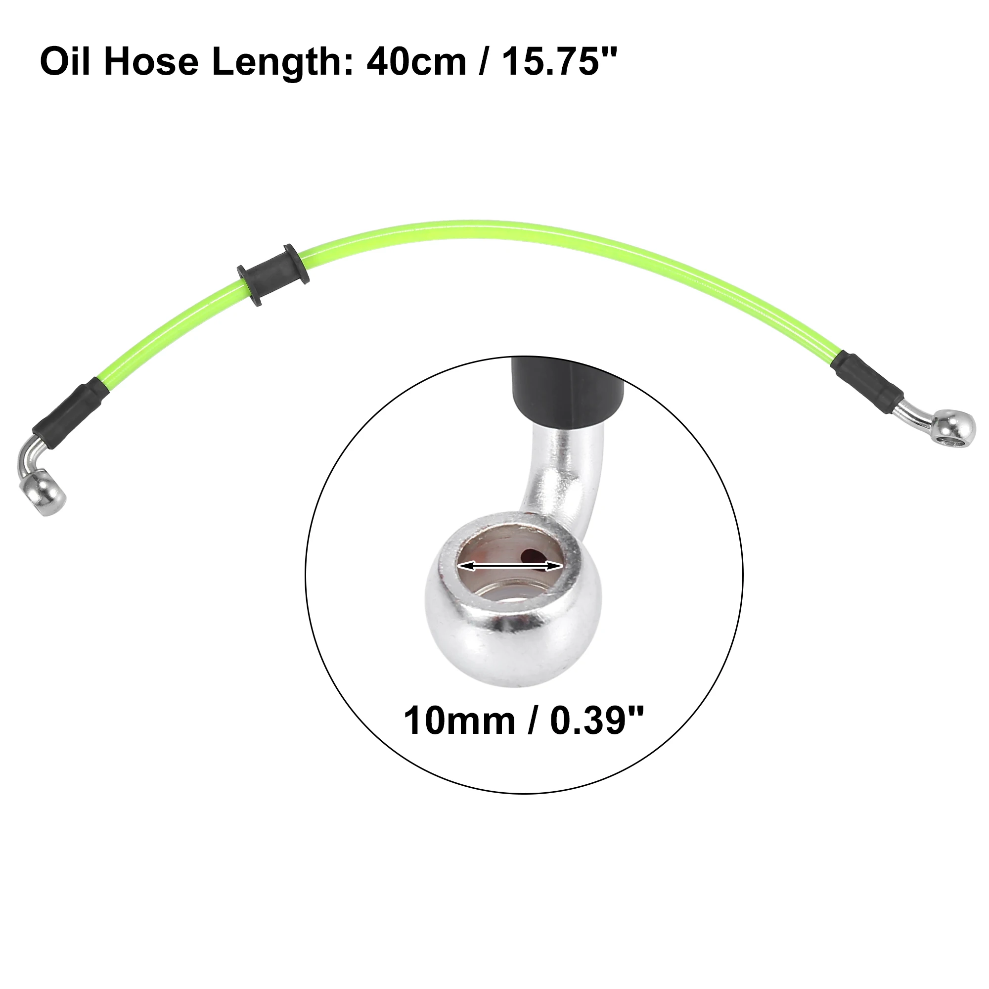 Motoforti Universal 40cm Motorcycle Brake Clutch Oil Hose Line Pipe Green Hydraulic Reinforced Stainless Steel Braided Hose