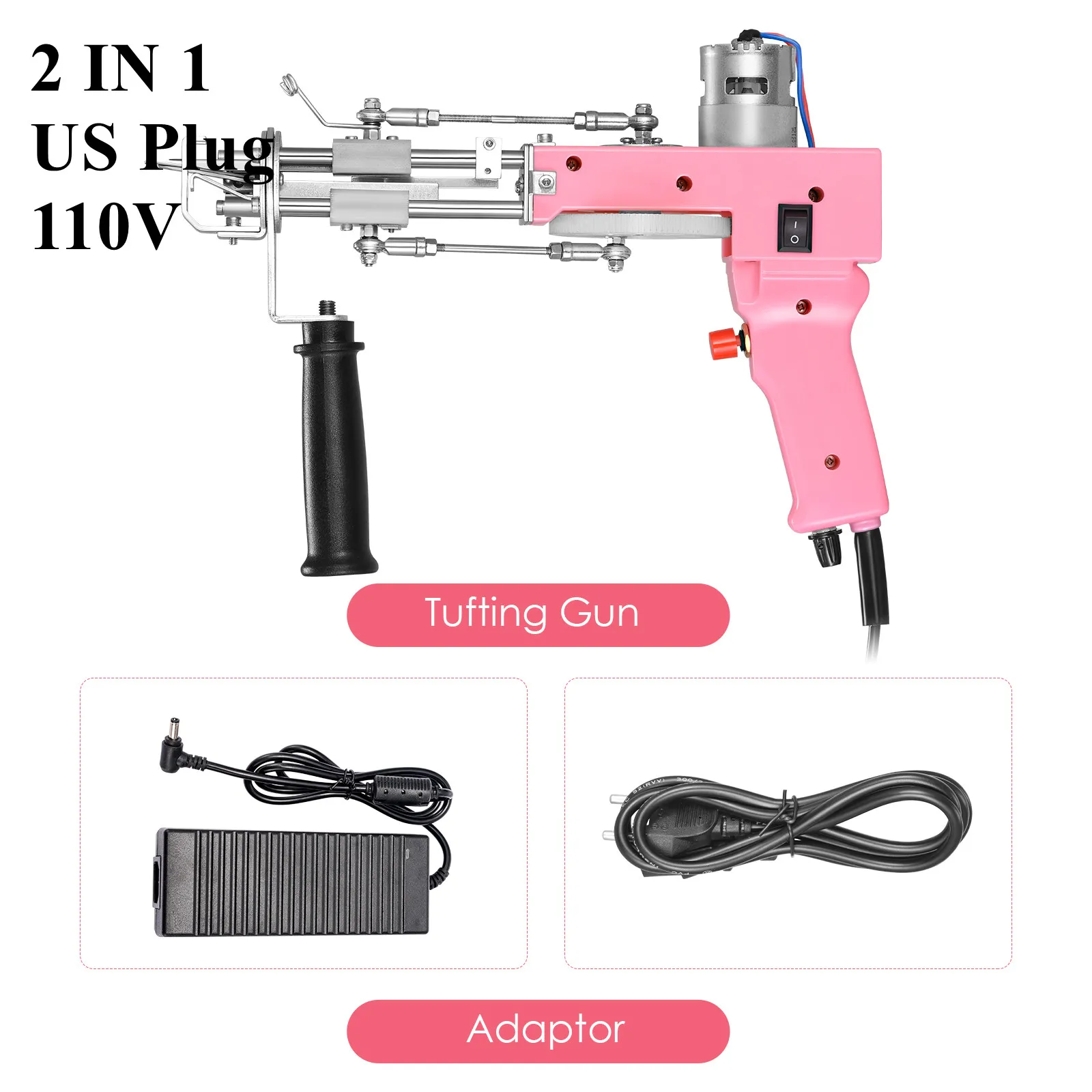 2 In 1 Tufting Gun Can Do Cut Pile And Loop Pile Electric Carpet Rug Guns, Carpet Weaving Knitting Machine With 5-40 Stitches resin heat gun Power Tools