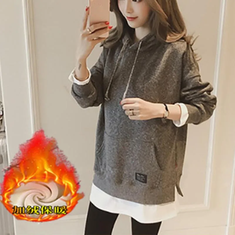 Pregnancy Clothes Nursing Hooded Sweatshirt Breastfeeding Clothes Embroidered Sweatshirt For Pregnant Women Maternity