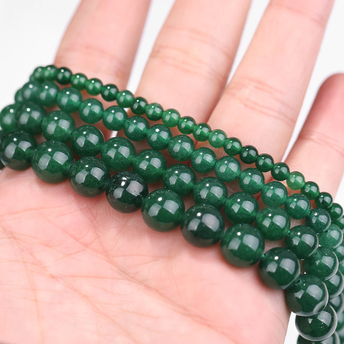 1strand/lot 4/6/8/10/12mm Natural Jade Stone Beads Round Loose
