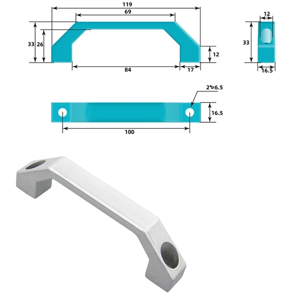 U-type Aluminum Alloy Square Cabinet Door Handle For Suitcases Furniture Drawer Wardrobe Windows door handles,cabinet handles