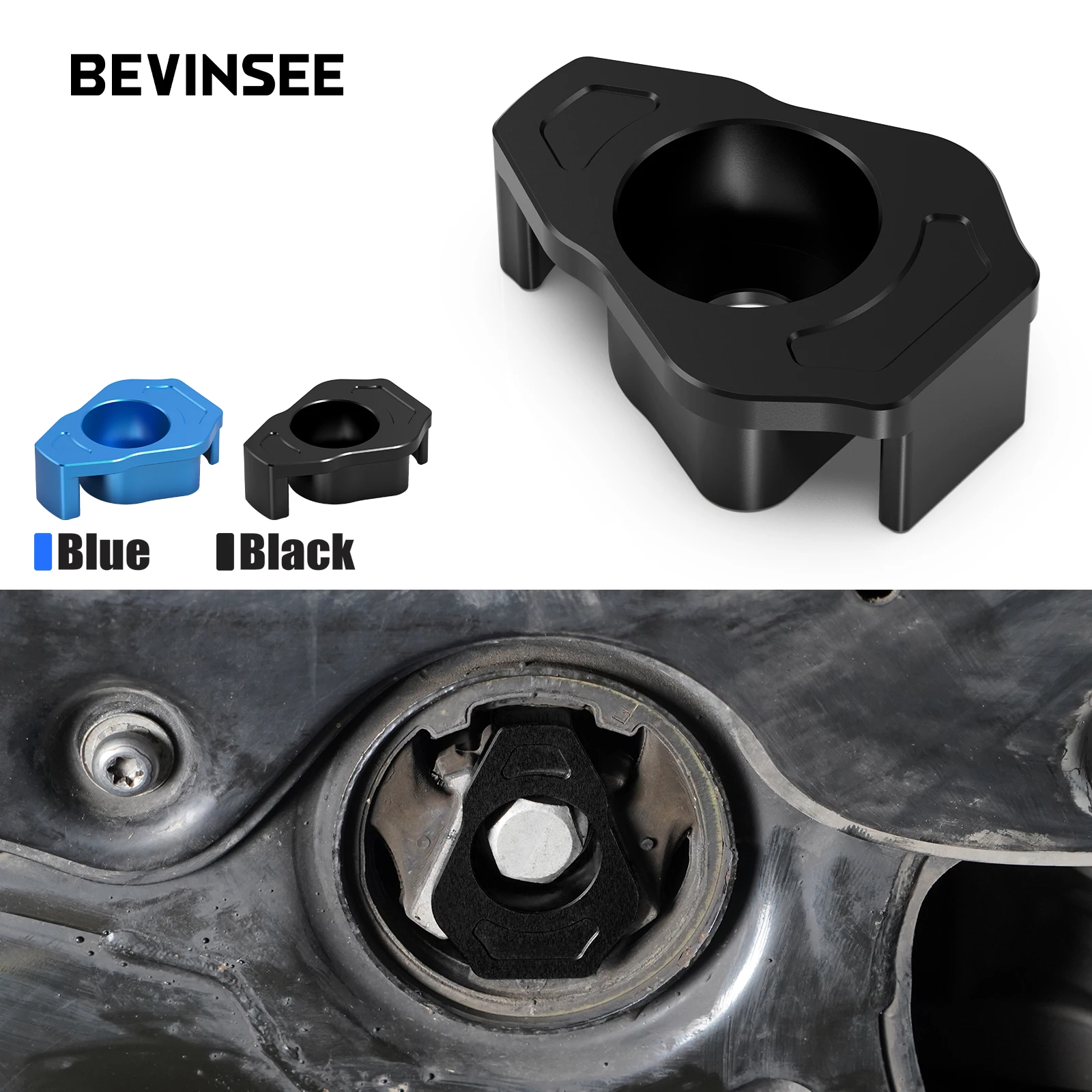 BEVINSEE Aluminum Lower Motor Mount Insert for VW for Golf 7 8 Passat B8, Audi A3 8V 8Y TT RS3,for Cupra Leon,for Skoda